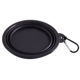 Portable Dog Bowl Black Flat